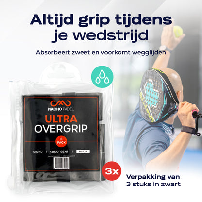Ultra Overgrip Zwart 3 pack