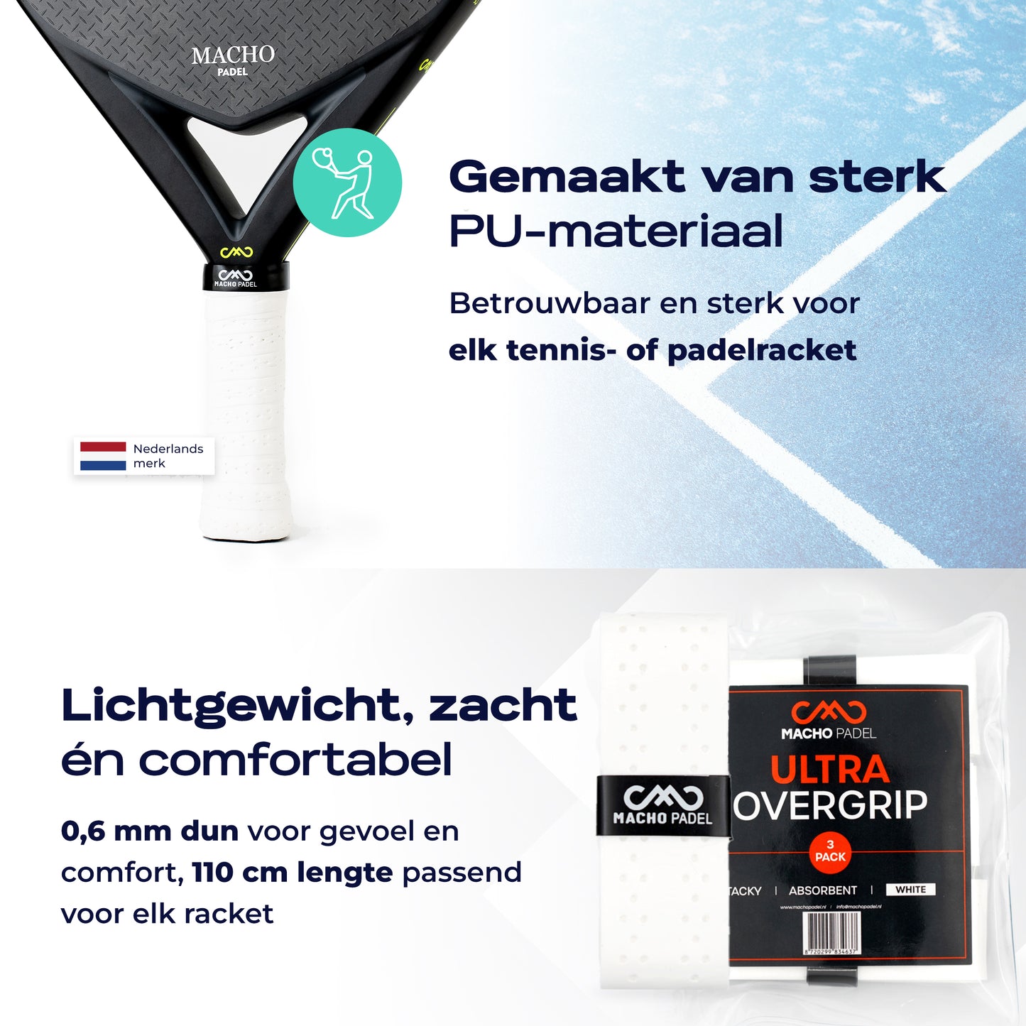 Ultra Overgrip Wit 3 Pack